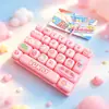 Estación de Alivio del Estado de Ánimo Teclado de 26 Teclas Alivio del Estrés Teclado Mecánico Llavero Juguete Colgante para Bolsa Regalo