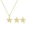 Nuevo Conjunto de Estrellas de Mar Versátil y de Moda Estilo Coreano Collar y Pendientes Mori Dulce Femenino Diseño Simple de Nicho Sensación de Alta Gama
