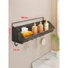 Estante de almacenamiento para baño sin taladro, repisa de pared para ducha, baño, inodoro y lavabo