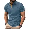 Camisa Polo de Manga Corta de Color Sólido para Hombre de Verano Nueva Casual de Negocios