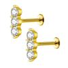 Aretes Transfronterizos de Nuevo Estilo Aretes de Metal de Acero Inoxidable Zircón Micro-Incrustado Aretes para el Cartílago de la Oreja Joyería de Comercio Exterior Accesorios de Alta Gama para Mujer
