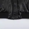 Moda europea y americana transfronteriza para mujer, popular en AliExpress: Chamarra bomber moderna y casual con cintura ajustada y hombros acolchados