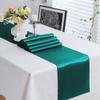 Atacado Caminho de mesa de cetim cetim borda com trava de alta densidade decoração de mesa de hotel casamento toalha de mesa de cetim caminho de mesa de poliéster cor sólida