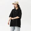 Pareja Hombres y Mujeres Verano Nueva Moda Ropa Holgada Marca de Tendencia Color Sólido Pareja Estilo Hong Kong Camiseta de Algodón de Manga Corta