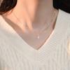Collar pequeño de la suerte en plata de ley 925, cadena de clavícula, sencillo, elegante, de gran sentido, regalo de metal, estilo nacional, fuente de fábrica.