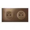 Serie de trefilado de aluminio L77 transfronteriza Interruptor de reinicio de punto marrón Panel de enchufe de Hong Kong británico Oculto estándar británico
