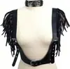 Venta de Liquidación Chaleco de Cuero Punk con Borlas para Bondage para Mujer, Accesorios de Tirantes para Fiesta y Performance Europeos y Americanos al por Mayor