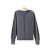 Cárdigan fino de alta gama estilo coreano para mujer, 100% lana, cuello redondo con cierre de botones, simple y moderno, suave y cómodo, abrigo de otoño