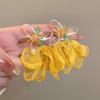 Brincos Super Fairy Flores de Chiffon Amarelo Brincos Exagerados Personalizados Brincos Brincos Novos Acessórios de Viagem para Férias