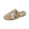Mocasines cerrados suaves y mullidos de estilo francés para mujer, otoño e invierno 2026, zapatos peludos inspirados en Chanel, zapatos planos cálidos para mujeres embarazadas