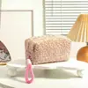 Bolsa de Maquillaje Estilo Ins Transfronteriza con Estampado de Leopardo, Bolsa de Almacenamiento de Peluche Portátil de Gran Capacidad, Neceser Multifuncional al por Mayor