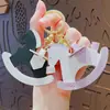 Llavero Creativo de Cuero de PU Caballo de Troya Colgante de Muñeca Lindo para Pareja Llavero de Coche Colgante de Bolso Pequeño Regalo