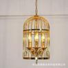 Lustre Gaiola de Pássaro de Cristal Amazon Ferro Forjado Estilo Retro Industrial Americano Iluminação para Restaurante Bar Loja de Roupas Estilo Europeu