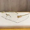 Venta Caliente Transfronteriza Nuevas Gafas de Sol Moda Ovaladas Sin Montura Para Posar Tomar Fotos Protección Solar Adelgazantes Gafas de Sol