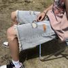 Verão Fino Rapped Amarelo Lama Denim Shorts Masculino Solto Reto Rapped Calça Casual Estilo Americano Calças de Rua Alta
