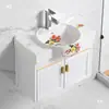 Gabinete de Baño de Aluminio Espacial, Combinación de Gabinete para Lavabo de Balcón de Baño, Lavabo Integrado, Tamaño Pequeño 55