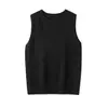 Estilo Nuevo Otoño e Invierno de Primera Línea Listo para Usar Chaleco 100% Cachemira Pura para Mujer Cuello Redondo Sin Mangas Color Sólido Chaleco Tejido Sin Costuras