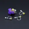 Convertidor de clip para oreja de resina sin dolor Zircón Aretes de perla en forma de U clip de resorte para oreja sin perforación joyería para oreja venta al por mayor