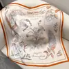 Rao Yun Primavera e Outono 70 Novo Estilo Feminino Crepe de Seda Cetim 12 Momme Lenço Quadrado Estilo Floral Coreano Em Estoque Atacado