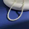 Collar de Perlas Estilo Coreano para Mujer Estilo Elegante Lujo Ligero Perlas de Bebé Accesorios Básicos Cadena para el Cuello de Celebridad Cibernética Cadena para la Clavícula con Perlas