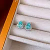 Pendientes de Calabaza con Aguja de Plata Galvanizada en Oro Real Piedra Ojo de Tigre Moda Lujo Ligero Temperamento Pendientes de Botón Personalidad de Nicho Pendientes de Gama Alta