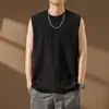 Camiseta de Marca Transfronteriza Simple de Moda para Hombre Verano Delgado Holgado Sin Mangas Chaleco Ins Cuello Redondo Casual Talla Grande Top Capa Base