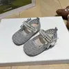 Nuevos Zapatos Individuales de Malla con Pedrería para Niñas Primavera/Verano Estilo Coreano Sandalias de Malla Hueca de Princesa Zapatos Versátiles para la Playa