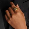 Anel de dedo com cruz de aço inoxidável e diamante para homens e mulheres, estilo punk fashion, padrão com gota de óleo, mão