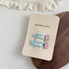 Grampo de Cabelo Flor Xadrez Geométrico BB Clip Menina Doce Han Feng Acessórios de Cabelo Frescos para Crianças Grampo para Franja Clipe Lateral para Mulheres