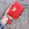 Bolsa para Monedas con Borla de Color Sólido Amor y Paz Porta Tarjeta de Estudiante de Aliexpress Ranura para Múltiples Tarjetas Cartera Corta Delgada Cartera