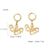 Pendientes de Acero Inoxidable con Forma de Pulpo, Estilo Vacaciones de Playa Transfronterizo Europeo y Americano, Chapados en Oro de 18K, Joyería de Moda para Mujer
