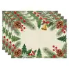 Amazon Manteles Navideños Muñeco de Nieve Árbol de Navidad Manteles Decoración de Mesa de Comedor Occidental Manteles Aislantes Fiesta Navideña
