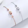 Pulsera de Amistad de Plata de Ley S925 Chapada en Oro Rosa de 18 Quilates con Forma de Cintura Pequeña para Mujer, Estilo Ins, Estudiante, Joyería Simple Japonesa y Coreana al por Mayor