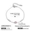 Pulsera Jingqiao Cross-Border de Oro de 18K y Acero Inoxidable, Redonda con Zirconio Rosa Redondo, Acero de Titanio, Pulsera que no se Desvanece, Joyería de Lujo Accesible para Mujeres