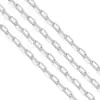Colar de corrente de clipe de papel de aço inoxidável 18k com preservação de cor, corrente de clavícula, oval, corrente de cruz simples, corrente de joias faça você mesmo