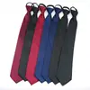 Corbata con cremallera para hombre Vestir Negocios Nudo sin nudos Azul Rayas Fácil de tirar Trabajo Ropa de trabajo Ancho
