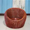 Cadeira de lazer preguiçosa de Rattan para hotéis e pousadas, assento individual de vime natural trançado à mão para espaços pequenos