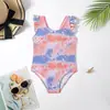 Traje de baño de una pieza con volantes para niñas 2023 nuevo traje de baño de una pieza con estampado de escamas de pez bronceado