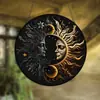 Arte de Corrente de Metal Acrílico Sol e Lua Artesanato Decorativo para Jardim Decoração de Natal Vitral Pegador de Sol