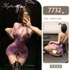 Yeqin Lencería Sexy Role-Play Chica Conejo Body de Encaje Tentación Abertura en la Entrepierna con Perlas Atrevida Ropa de Noche 7732