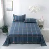 Sábana 100% Algodón Puro, Estilo Fresco Funda de Almohada de Algodón Simple para Cama Individual, Sábana de Una Pieza de Algodón Lavado, Juego de Tres Piezas para Dormitorio Estudiantil