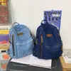 Mochila Escolar Femenina Estudiantes de Secundaria Estudiantes de Secundaria Mochila de Gran Capacidad Estudiantes Universitarios Lona de Mezclilla Todo Combinación Mochila de Viaje Moderna
