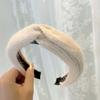 Diadema para mujer, combinable con todo, para salir, estilo coreano, otoño e invierno, de lana, de ala ancha, elegante, estilo cibernético, con horquillas para el pelo.