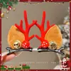 Chifres de Rena de Natal Transfronteiriços Decoração de Árvore Pequena Presilha de Cabelo de Natal Pelúcia Fofa Adereço de Cabeça para Festa de Feriado Acessórios de Cabelo para Meninas