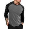 Camiseta de manga larga con cuello redondo, holgada, transpirable y de talla grande, estilo informal, con mangas raglán para hombre, de Amazon, nueva, transfronteriza