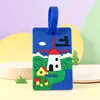 Etiqueta Popular Creativa de PVC de Dibujos Animados para Equipaje, Etiqueta de Identificación para Maleta, Tarjeta de Embarque Suave de Goma, Lindo Portatarjetas de PVC de Regalo