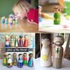 Brote de madera pintado a mano, coche de niña creativo, muñeca de madera, adornos artesanales DIY, 20 piezas por paquete