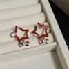 Pendientes de Gato Kitty Estrella con Goteo de Aceite de Color Contrastante para Mujer, Estilo Dulce y Fresco, Pendientes Versátiles de Alta Gama