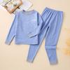 Traje de Ropa Interior Térmica para Niños de Lana Seda Ropa de Otoño de Cuello Medio para Niños y Niñas