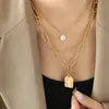 Moderna Genial Combinación para Todo Cadena de Suéter con Colgante Irregular de Tres Capas Perla de Agua Dulce Collar Apilado para Mujer P773